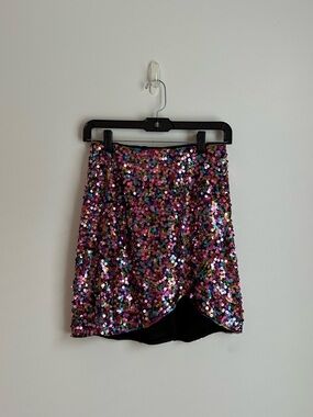 Sequin Mini Skirt in Multicolor Pink